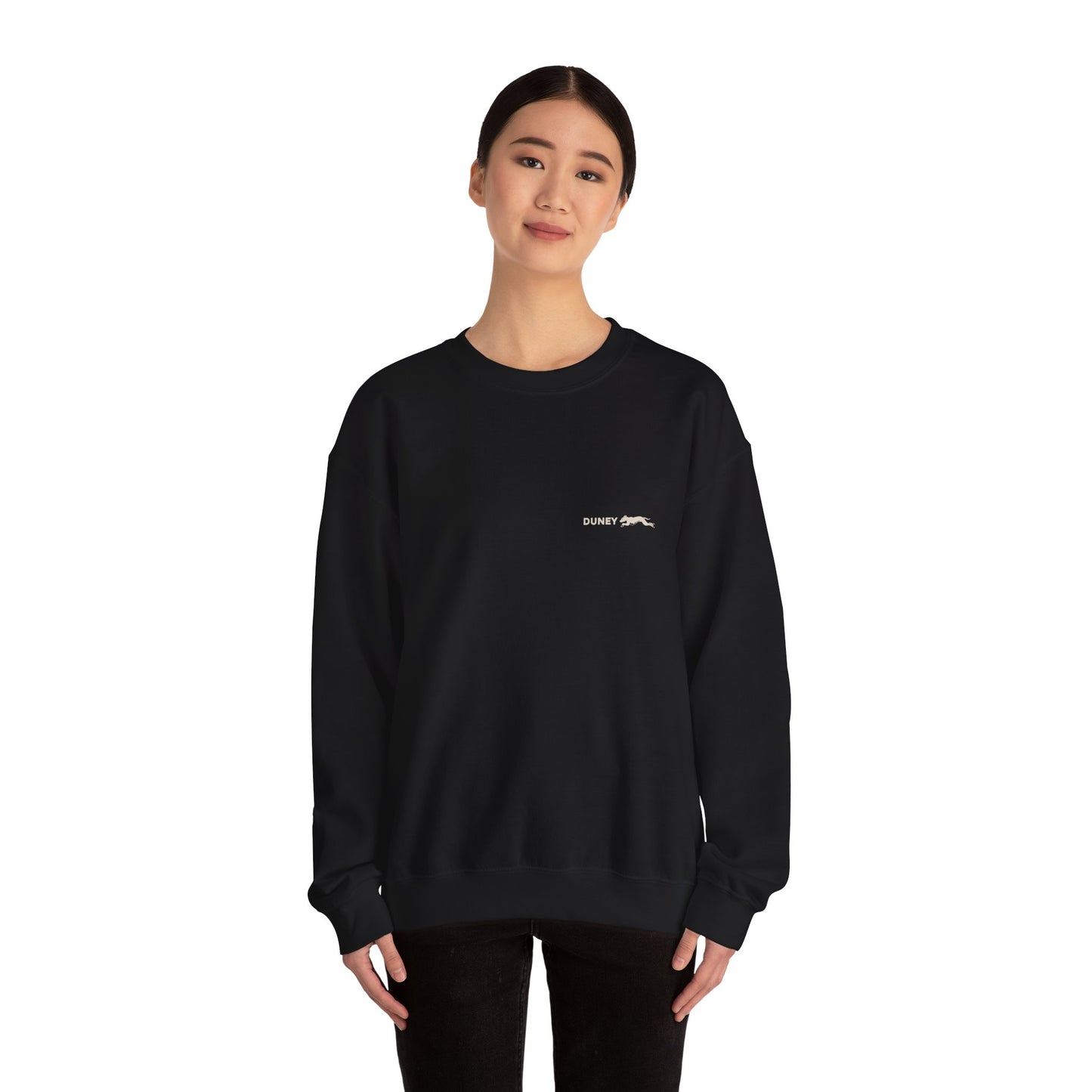 BACK Helicopter Dog Mom + DUNEY Logo Crewneck