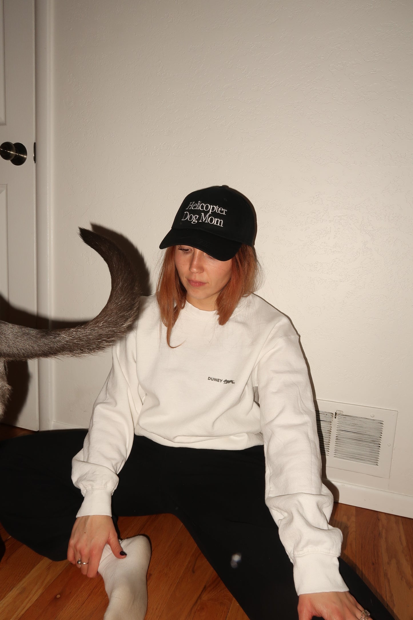 Helicopter Dog Mom Hat - Black